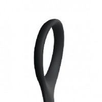 Anal Plug with Single Cock Ring Silicone Black